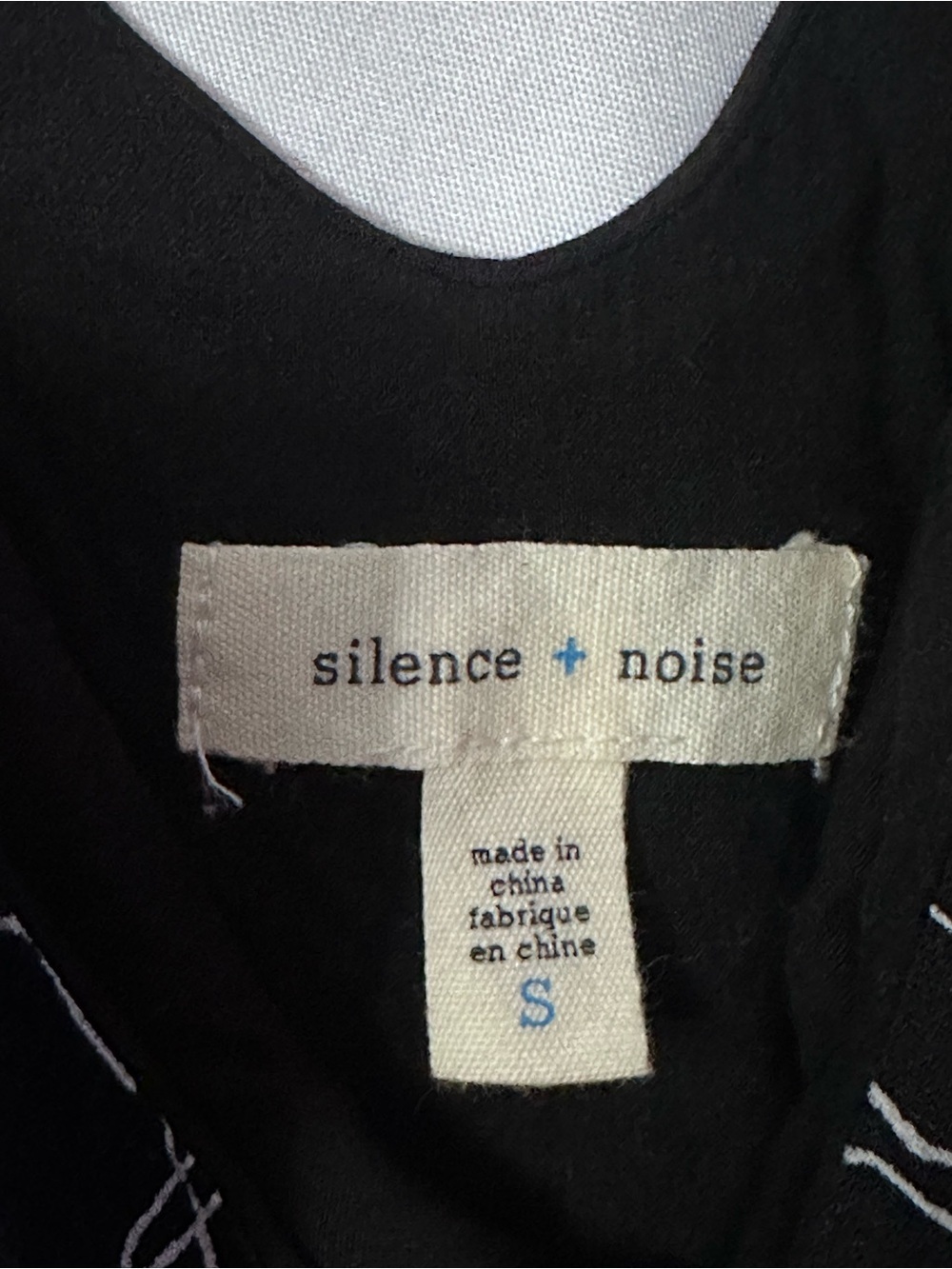 silence + noise Black mini Dress with White Line Abstract - Picture 4 of 4